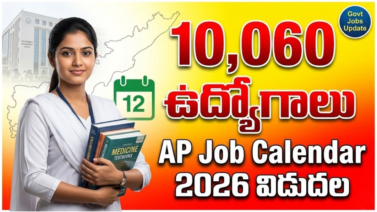 AP Job Calendar 2026 విడుదల.. 10,060 ప్రభుత్వ ఉద్యోగాల భర్తీకి నోటిఫికేషన్ల షెడ్యూల్ ఇదే! 1 AP Job Calendar 2026 Vacancies Notification Dates Out
