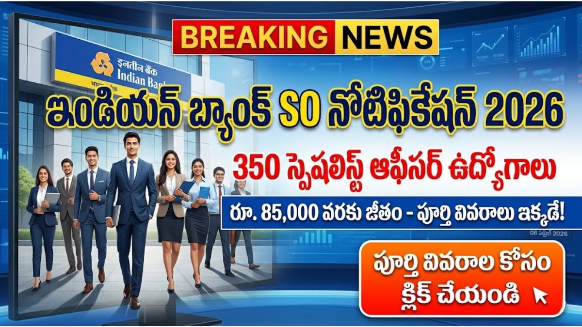 Indian Bank SO Recruitment 2026 Apply Online