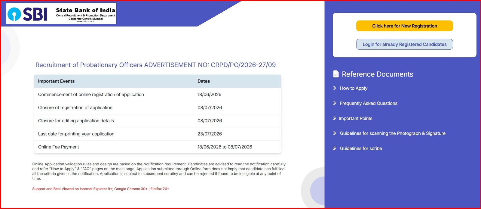 SBI PO Jobs 2026 Apply Link