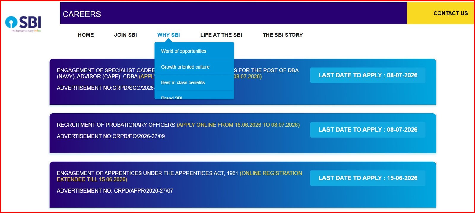 SBI PO Officers Apply Link Page
