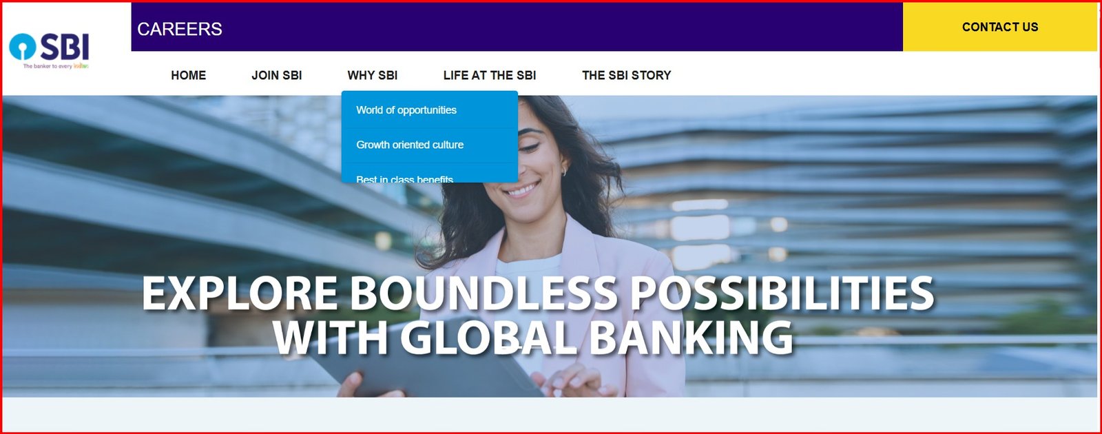 SBI careers Page