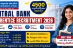 Central Bank Apprentice Recruitment 2026 notification for 4500 apprentice posts with ₹15,000 monthly stipend and degree eligibility.
