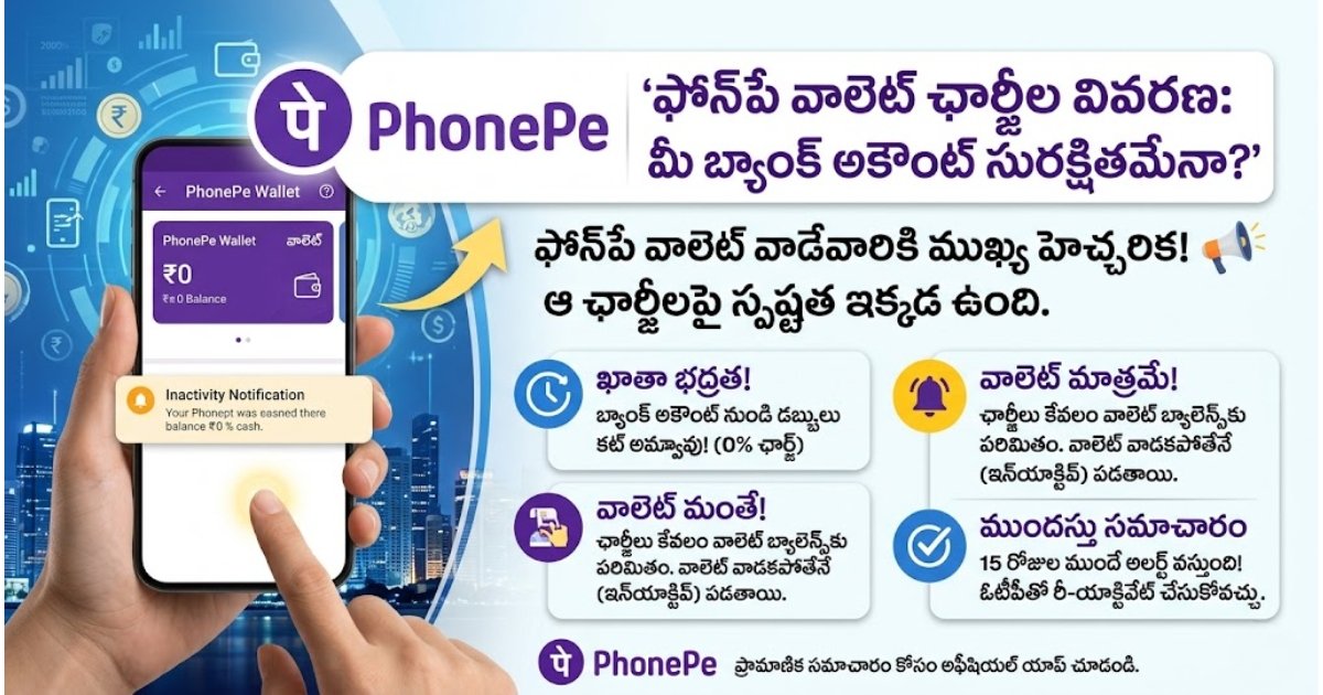Phonepe Big Alert: వాలెట్ ఛార్జీలపై కంపెనీ కీలక ప్రకటన Phonepe Big Alert - PhonePe Wallet Inactivity Charges Official Update Telugu 2026
