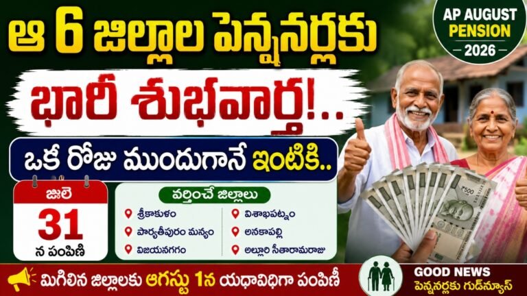 ఆ 6 జిల్లాల పెన్షనర్లకు భారీ శుభవార్త!..ఒక రోజు ముందుగానే ఇంటికి..
