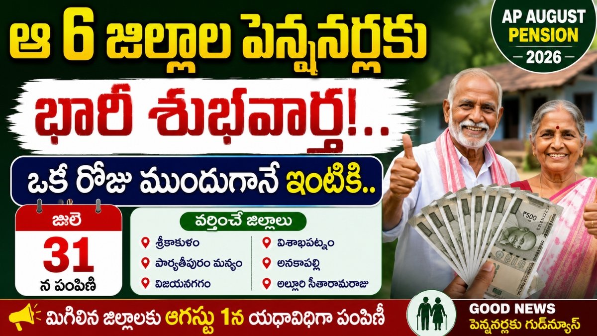 AP August Pension July 31 Distribution in North Andhra Districts