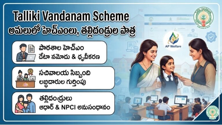 Thalliki Vandanam Scheme అమలులో హెచ్‌ఎంలు, సచివాలయ సిబ్బంది మరియు తల్లిదండ్రుల కీలక బాధ్యతలు