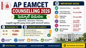 AP EAMCET Counselling 2026 షెడ్యూల్, ఫీజు