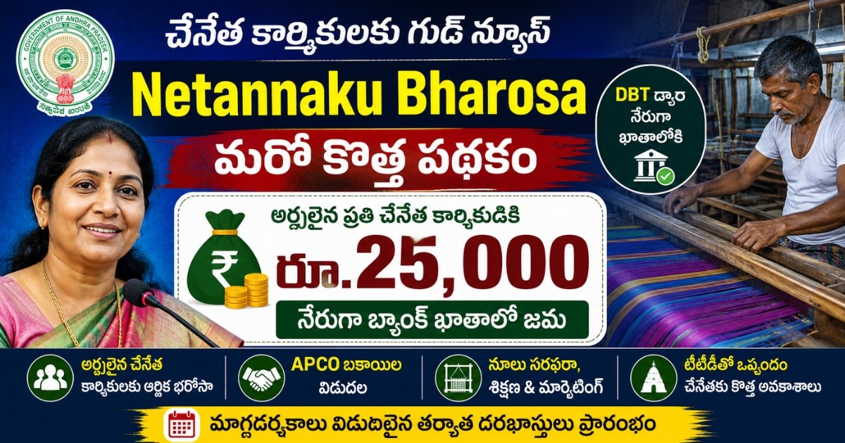 Netannaku Bharosa AP Scheme రూ.25,000 ఆర్థిక సాయం వివరాలు