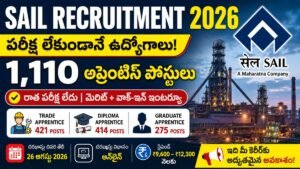 SAIL Recruitment 2026 1110 Apprentice Posts Notification with eligibility, stipend and online application details