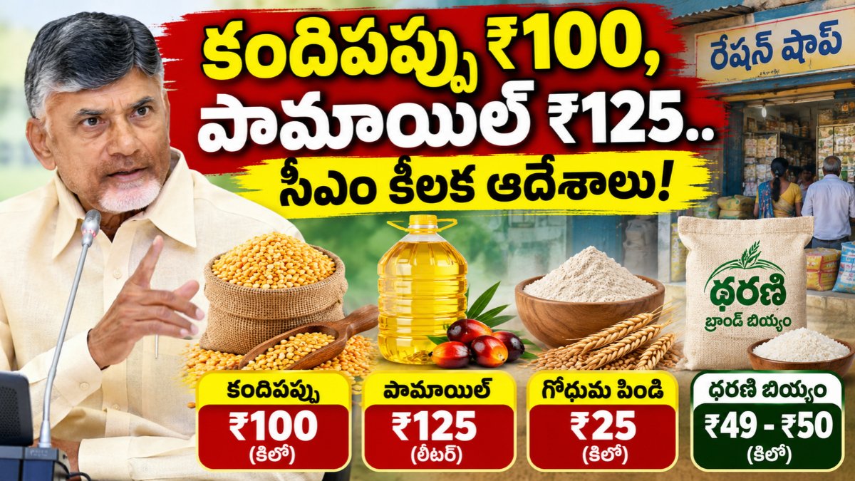 AP Ration Card News about proposed ration shop prices for tur dal at ₹100 per kg and palm oil at ₹125 per litre in Andhra Pradesh.
