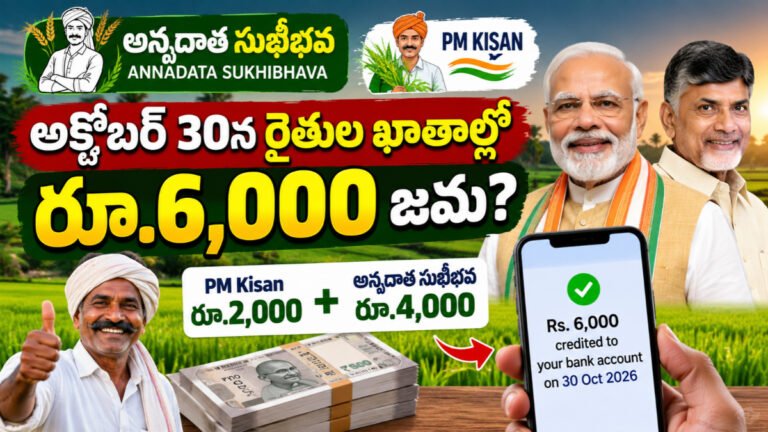 అక్టోబర్ 30న రైతుల ఖాతాల్లో రూ.6,000 జమ? | PM Kisan Annadatha Sukhibahava Payment Update 3 Annadata Sukhibhava పథకం కింద ఏపీ రైతులకు రూ.6,000 ఆర్థిక సాయంపై తాజా సమాచారం
